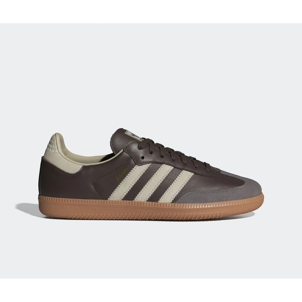 Men's Size 7.5- adidas Samba OG Brown Putty Grey Shoes Sneakers ID1481  NEW